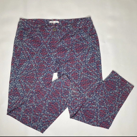 CAbi Palm Beach crop pants Multicolor Patterned Button-Up womens 8 strech - Picture 15 of 16